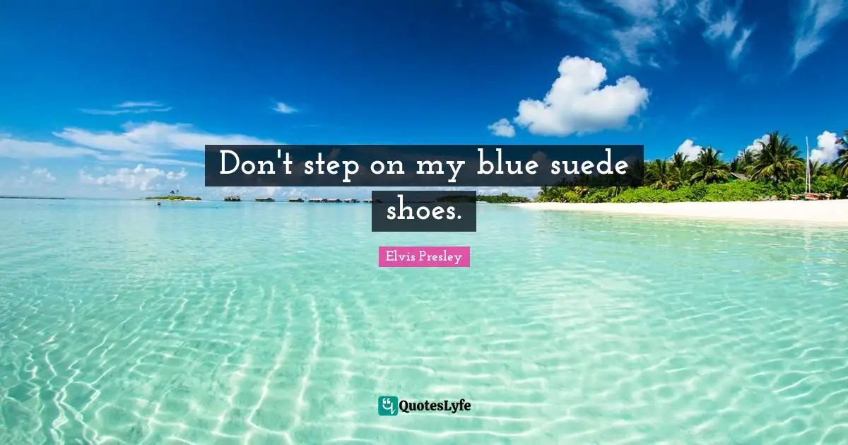 Don't step on my blue suede shoes.