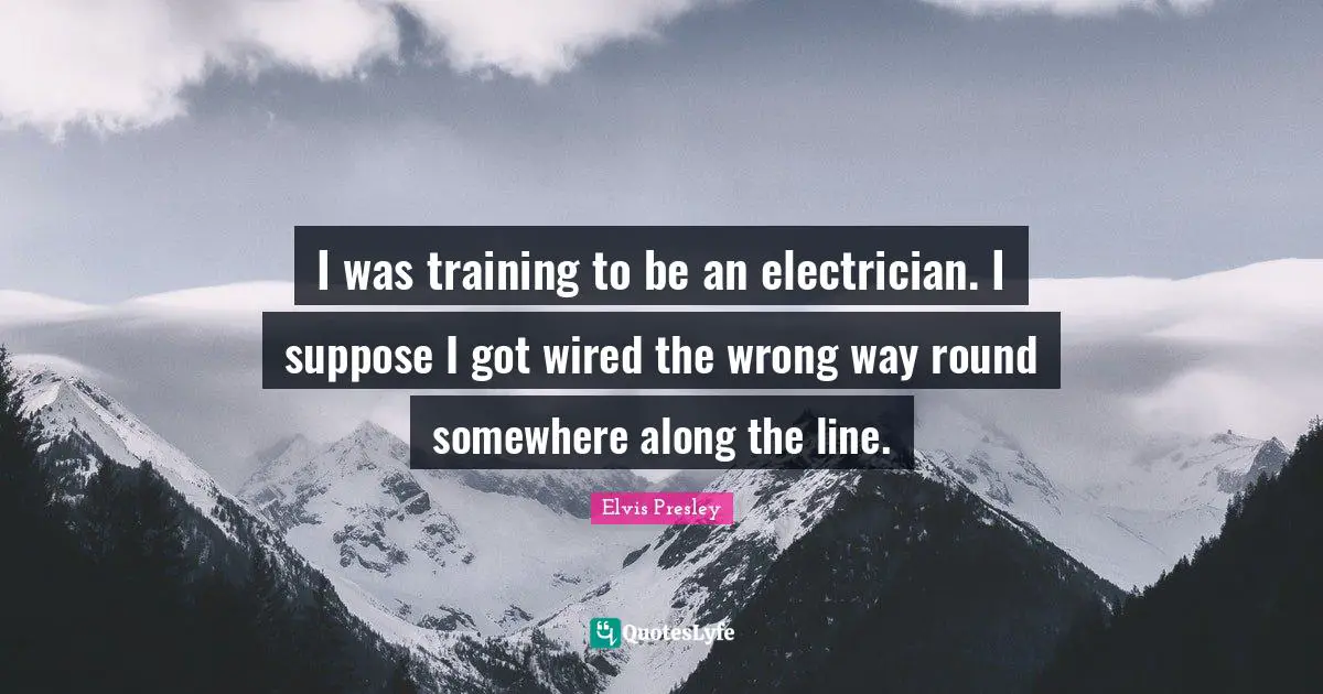 I was training to be an electrician. I suppose I got wired the wrong way round somewhere along the line.