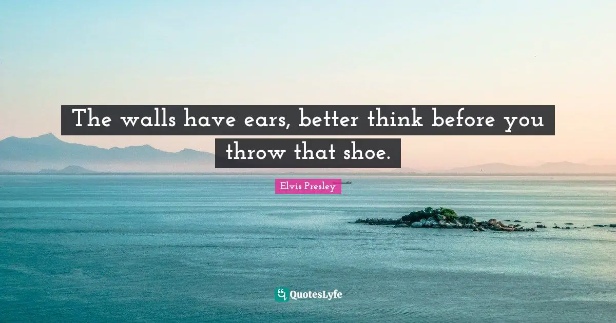 The walls have ears, better think before you throw that shoe.
