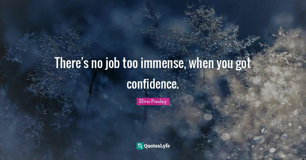 Immense Quotes: "There's no job too immense, when you got confidence."