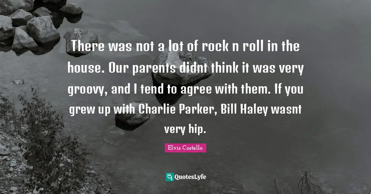 Groovy Quotes: "There was not a lot of rock n roll in the house. Our parents didnt think it was very groovy, and I tend to agree with them. If you grew up with Charlie Parker, Bill Haley wasnt very hip."