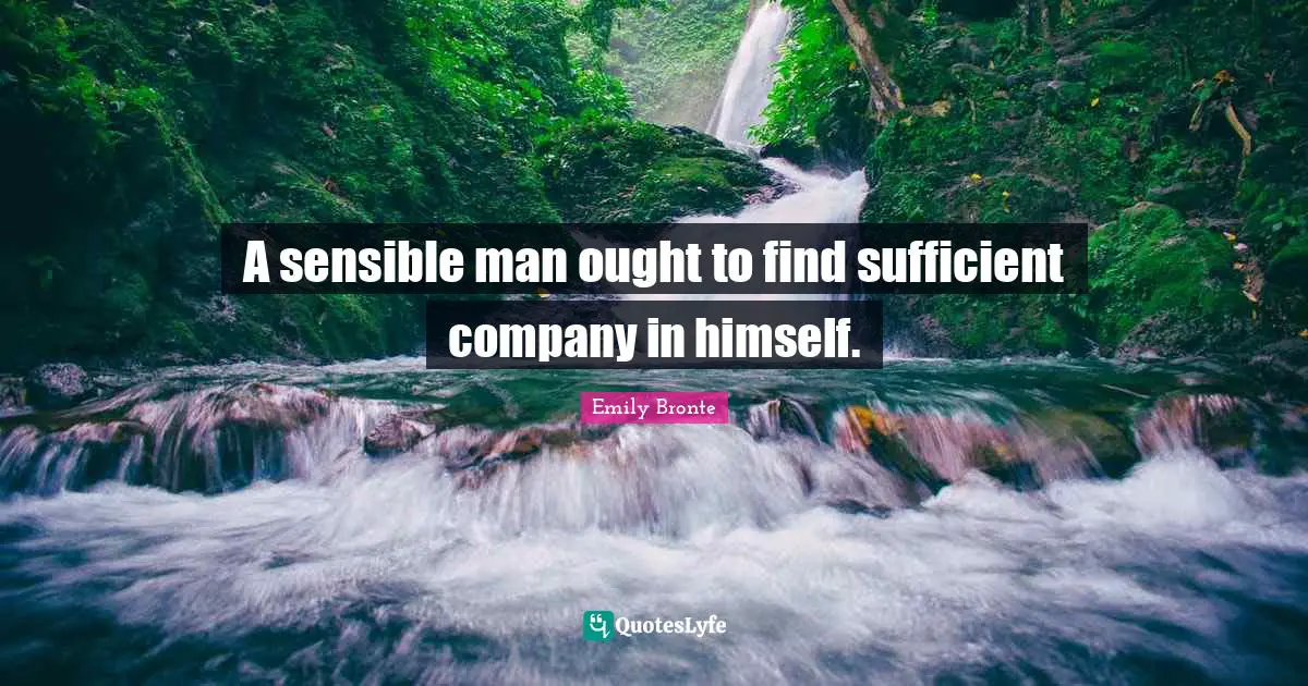 A sensible man ought to find sufficient company in himself.