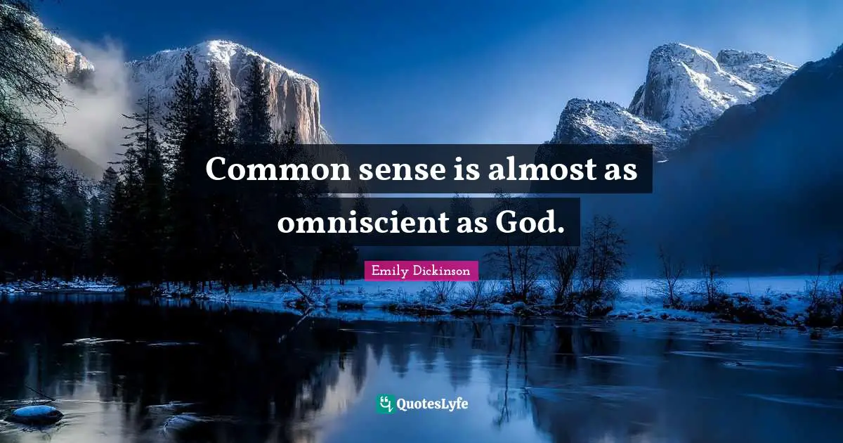 Common sense is almost as omniscient as God.