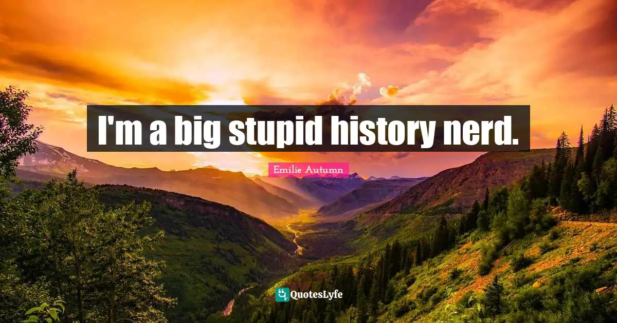 I'm a big stupid history nerd.