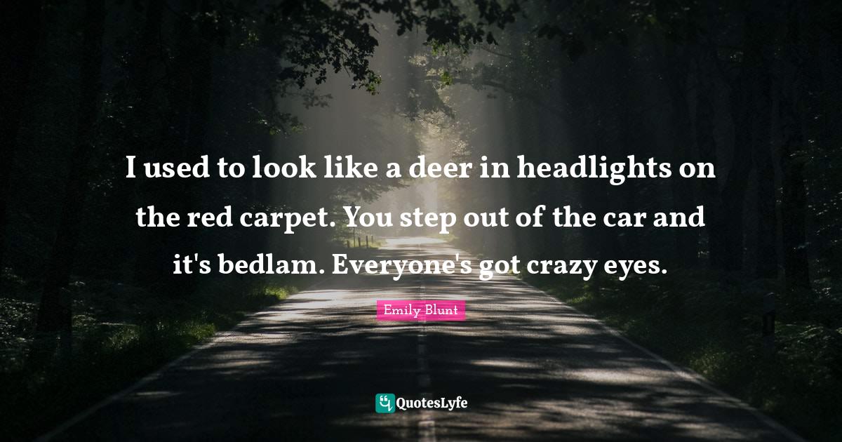 I used to look like a deer in headlights on the red carpet. You step o