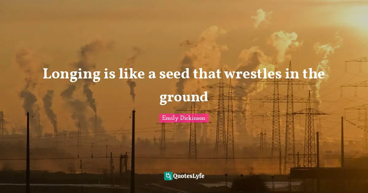 Longing is like a seed that wrestles in the ground