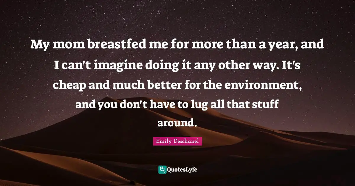 My mom breastfed me for more than a year, and I can't imagine doing it any other way. It's cheap and much better for the environment, and you don't have to lug all that stuff around.