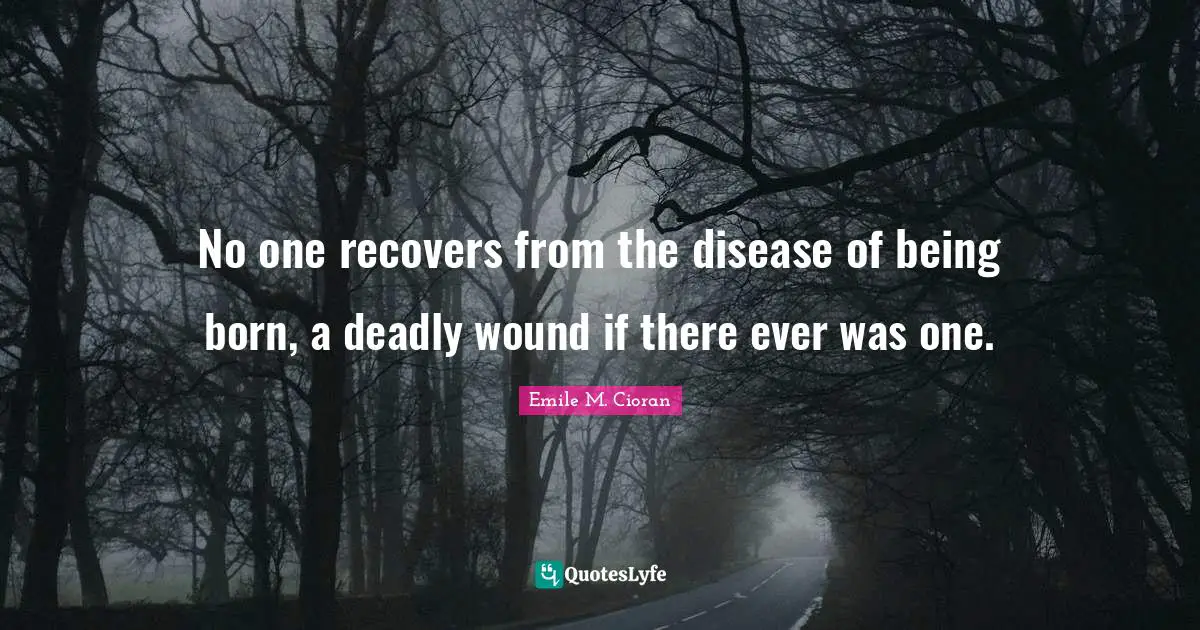 Reincarnation Quotes: "No one recovers from the disease of being born, a deadly wound if there ever was one."