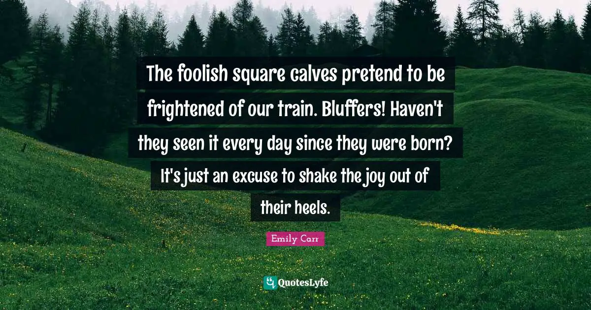 The foolish square calves pretend to be frightened of our train. Bluffers! Haven't they seen it every day since they were born? It's just an excuse to shake the joy out of their heels.