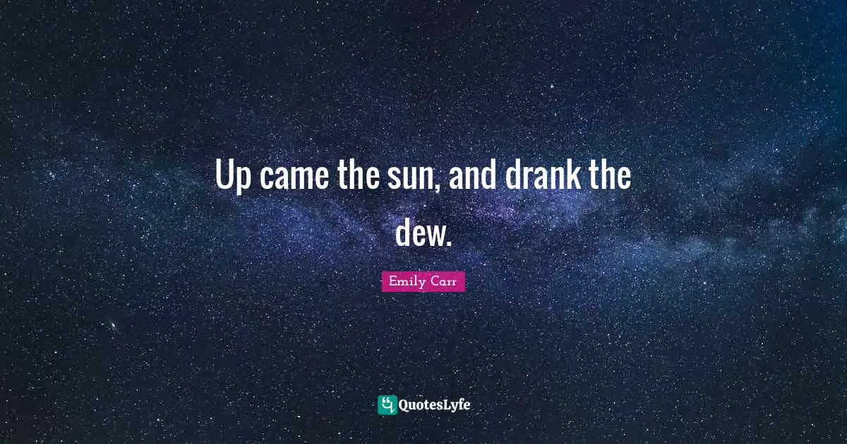 Dew Quotes: "Up came the sun, and drank the dew."