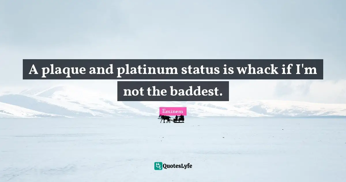 A plaque and platinum status is whack if I'm not the baddest.