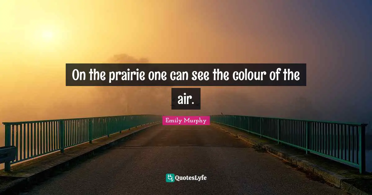 On the prairie one can see the colour of the air.
