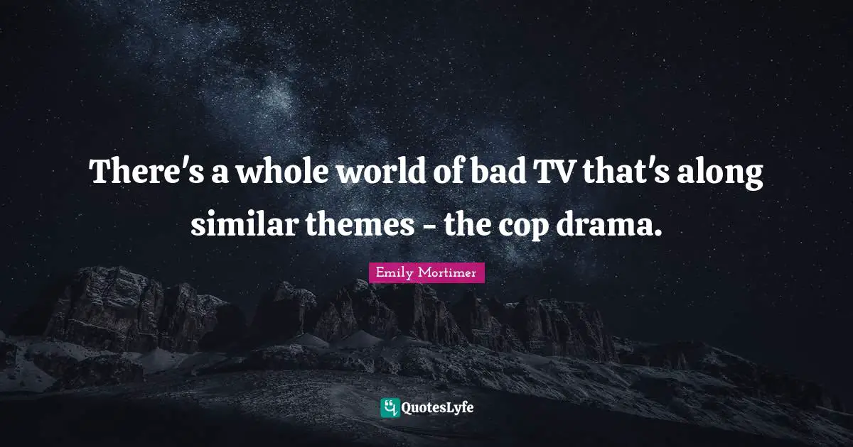 There's a whole world of bad TV that's along similar themes - the cop drama.