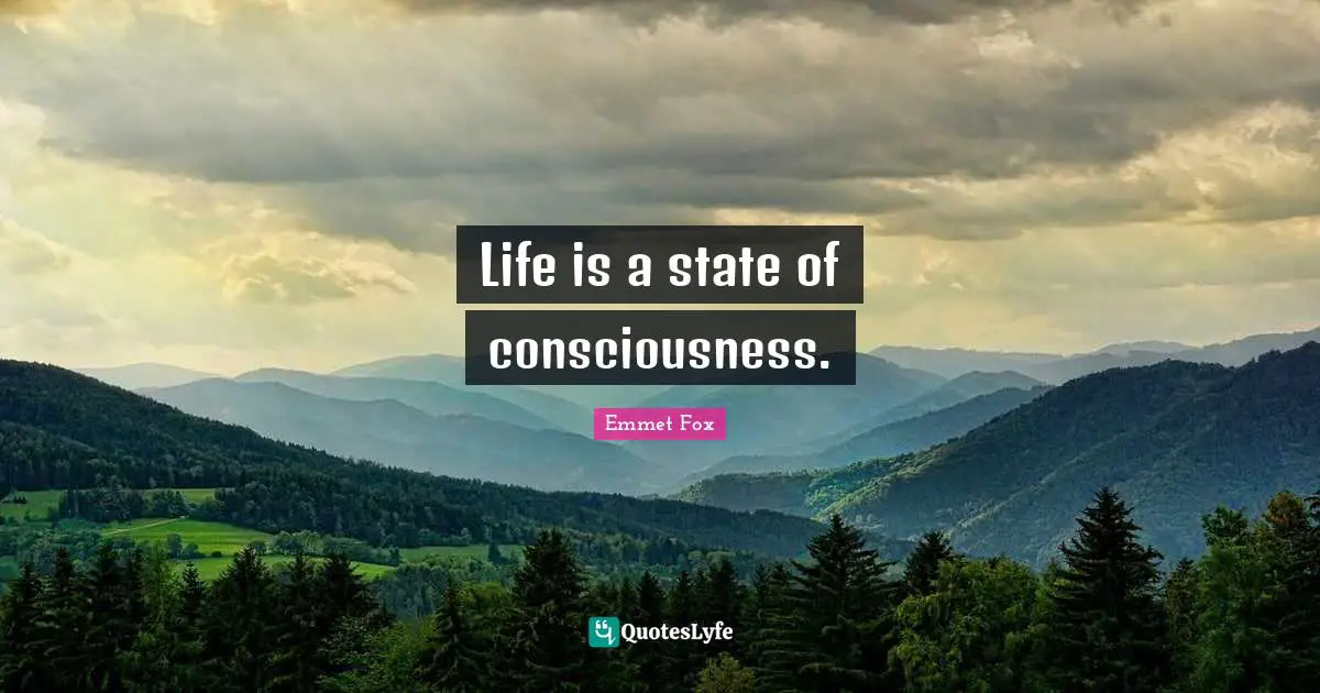 Life is a state of consciousness.