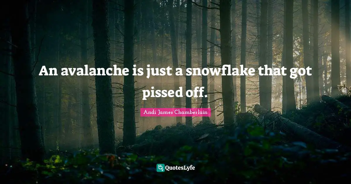 An avalanche is just a snowflake that got pissed off.