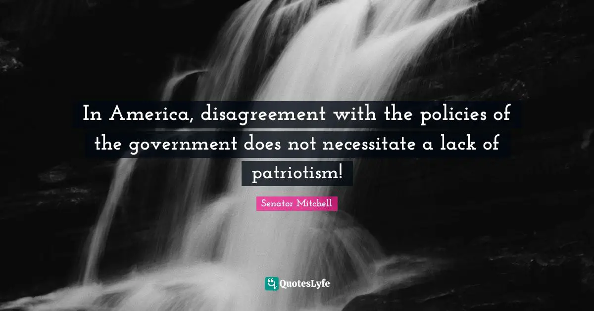 In America, disagreement with the policies of the government does not necessitate a lack of patriotism!