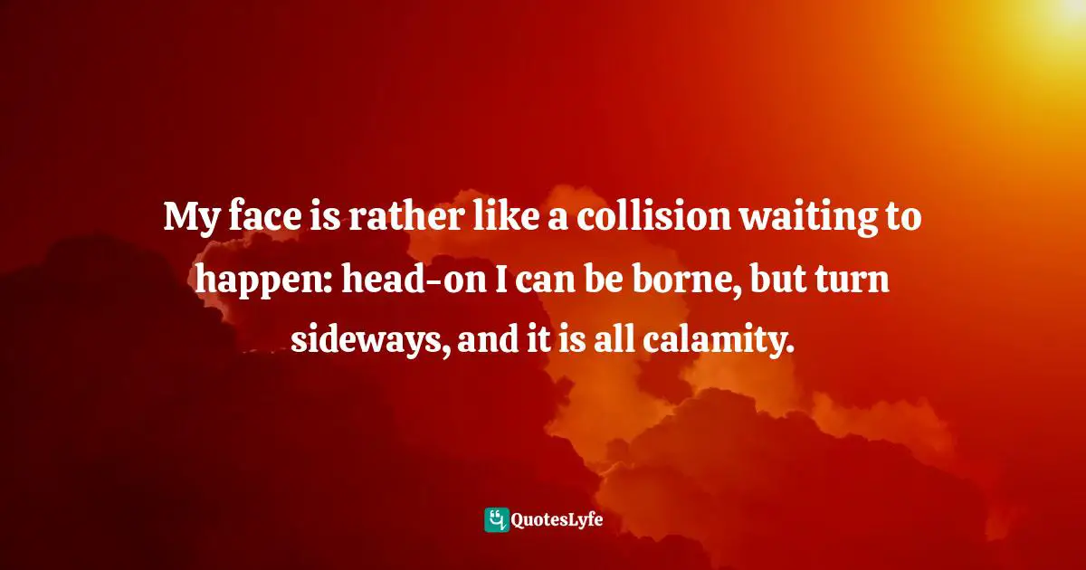 My face is rather like a collision waiting to happen: head-on I can be borne, but turn sideways, and it is all calamity.