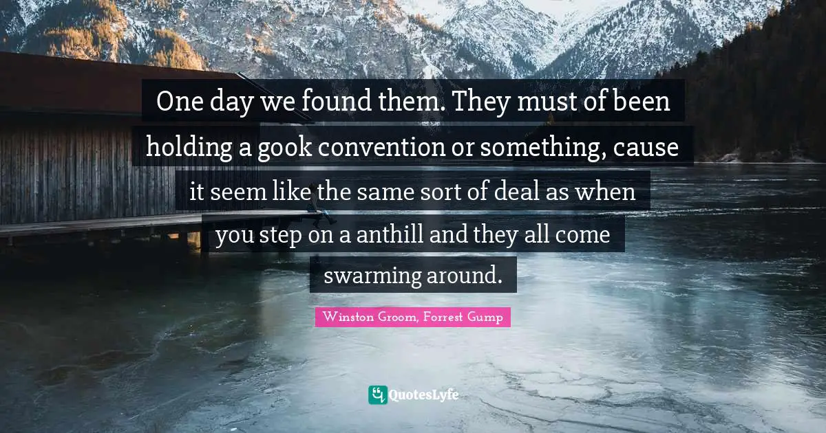 One day we found them. They must of been holding a gook convention or something, cause it seem like the same sort of deal as when you step on a anthill and they all come swarming around.