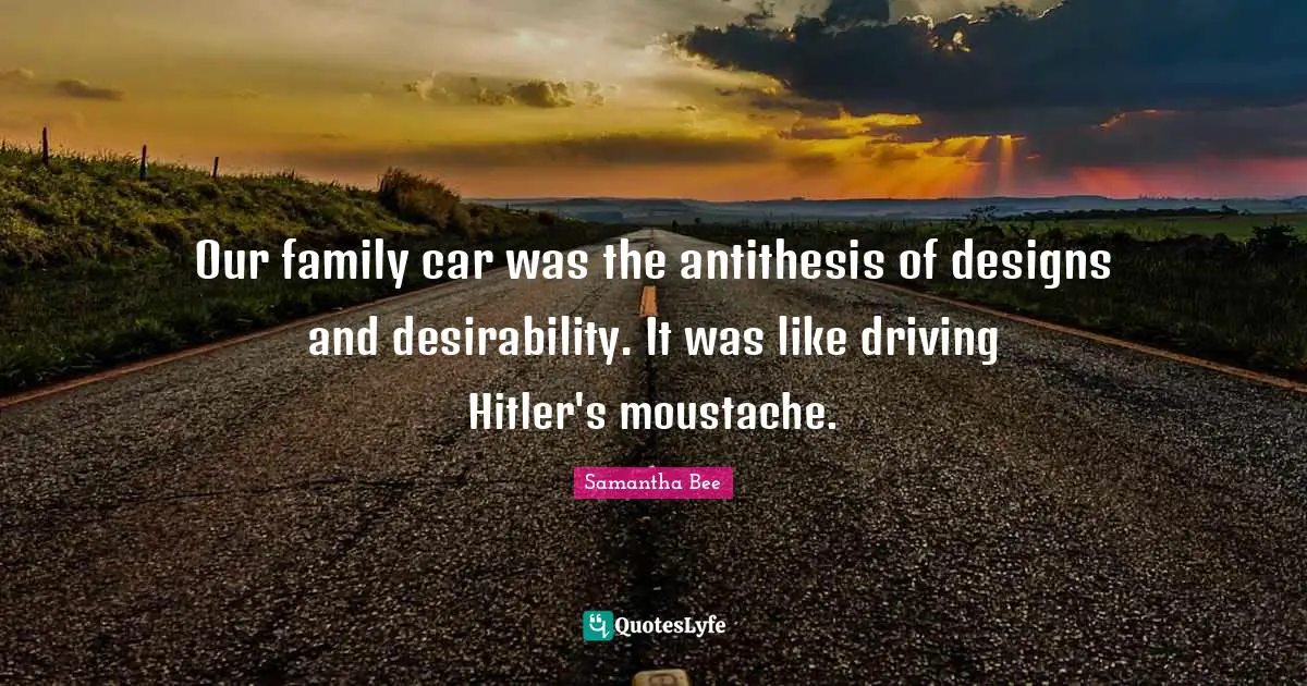 Our family car was the antithesis of designs and desirability. It was like driving Hitler's moustache.