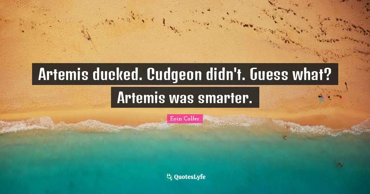 Artemis ducked. Cudgeon didn't. Guess what? Artemis was smarter.