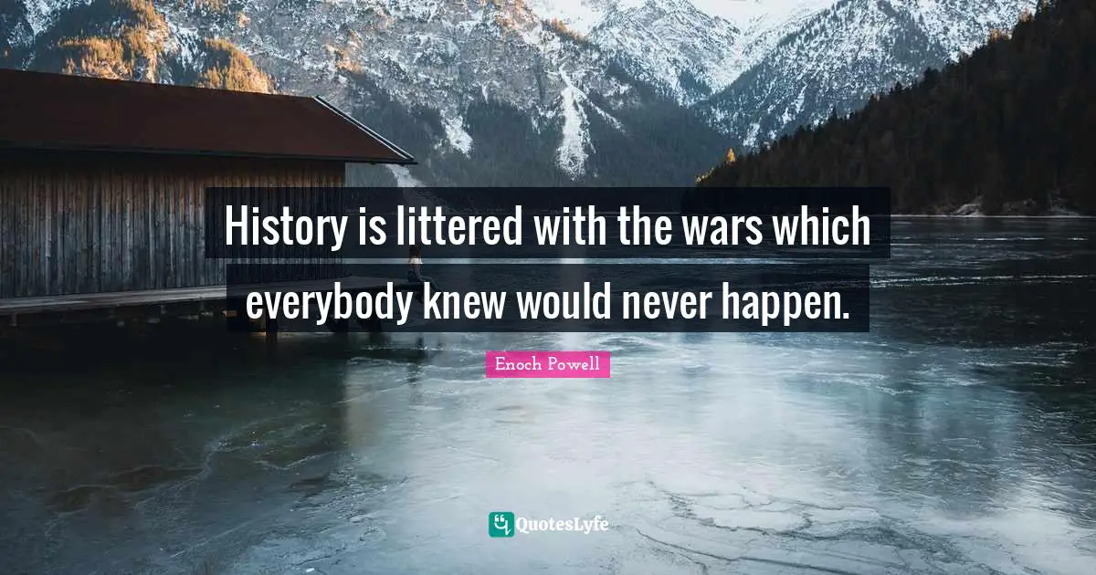 History is littered with the wars which everybody knew would never happen.