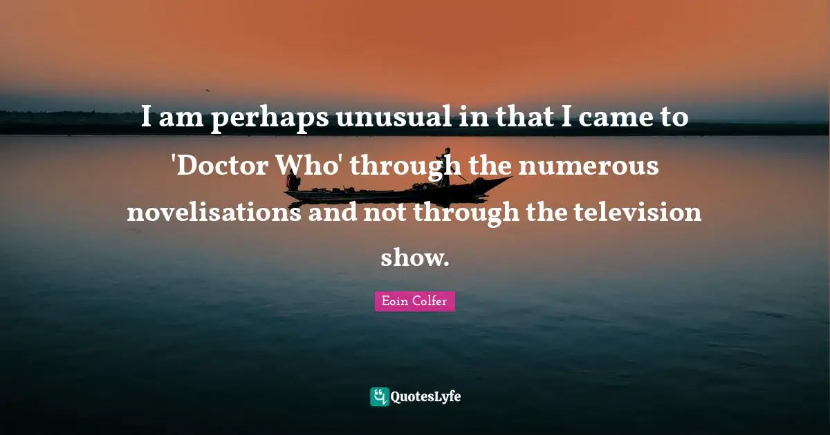 I am perhaps unusual in that I came to 'Doctor Who' through the numerous novelisations and not through the television show.