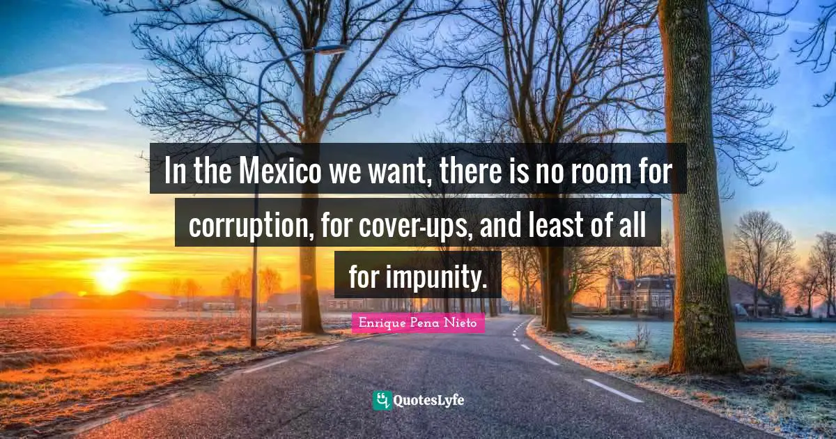 In the Mexico we want, there is no room for corruption, for cover-ups, and least of all for impunity.