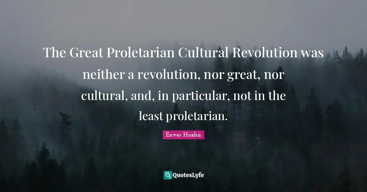 The Great Proletarian Cultural Revolution was neither a revolution, nor great, nor cultural, and, in particular, not in the least proletarian.