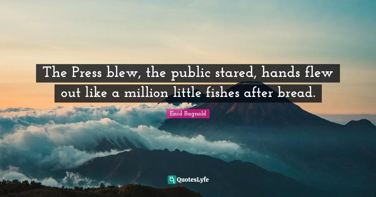 The Press blew, the public stared, hands flew out like a million little fishes after bread.