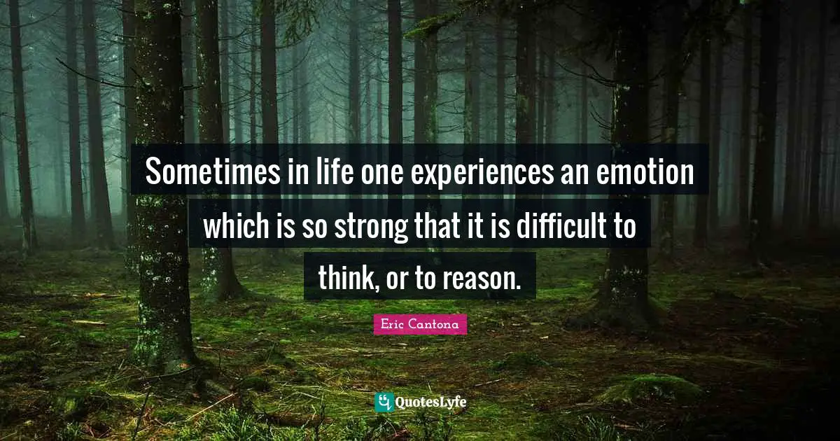 Sometimes in life one experiences an emotion which is so strong that it is difficult to think, or to reason.