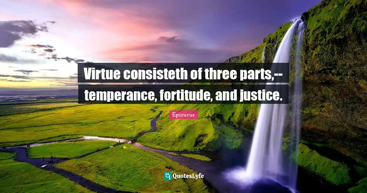 Virtue consisteth of three parts,--temperance, fortitude, and justice.