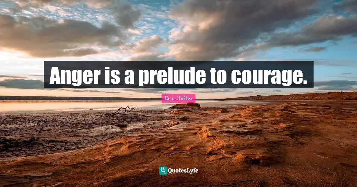 Prelude Quotes: "Anger is a prelude to courage."