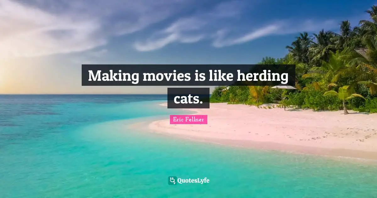 Making movies is like herding cats.