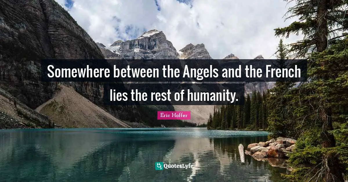 Somewhere between the Angels and the French lies the rest of humanity.