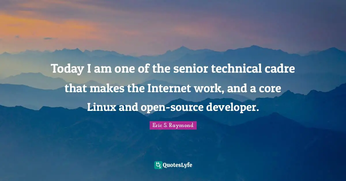 Today I am one of the senior technical cadre that makes the Internet work, and a core Linux and open-source developer.