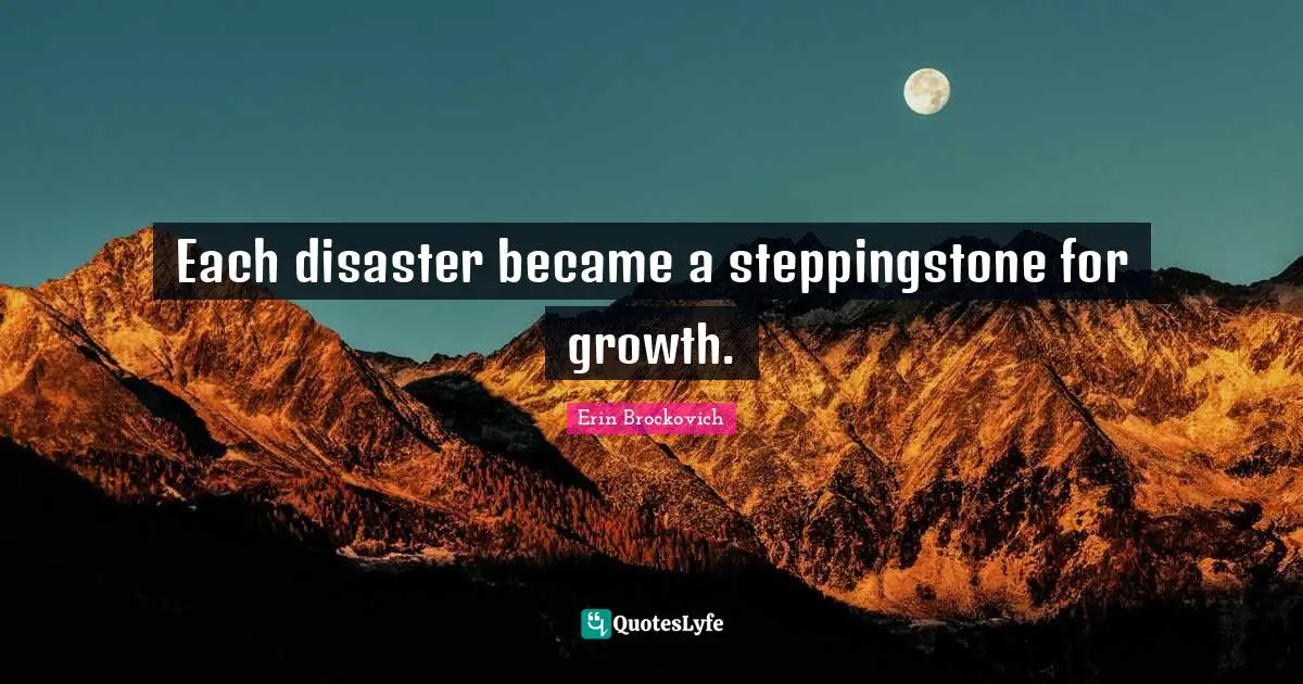 Each disaster became a steppingstone for growth.