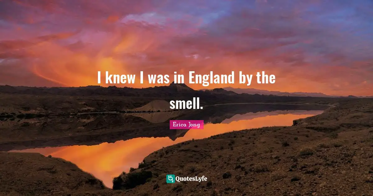 I knew I was in England by the smell.