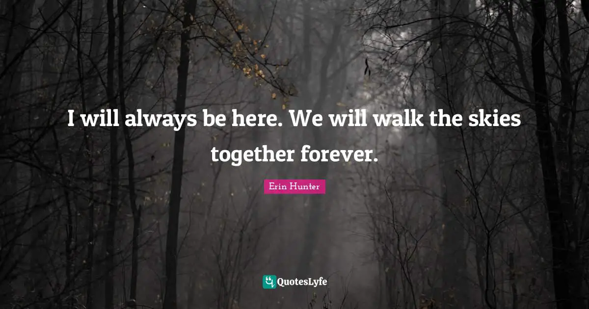 I will always be here. We will walk the skies together forever.