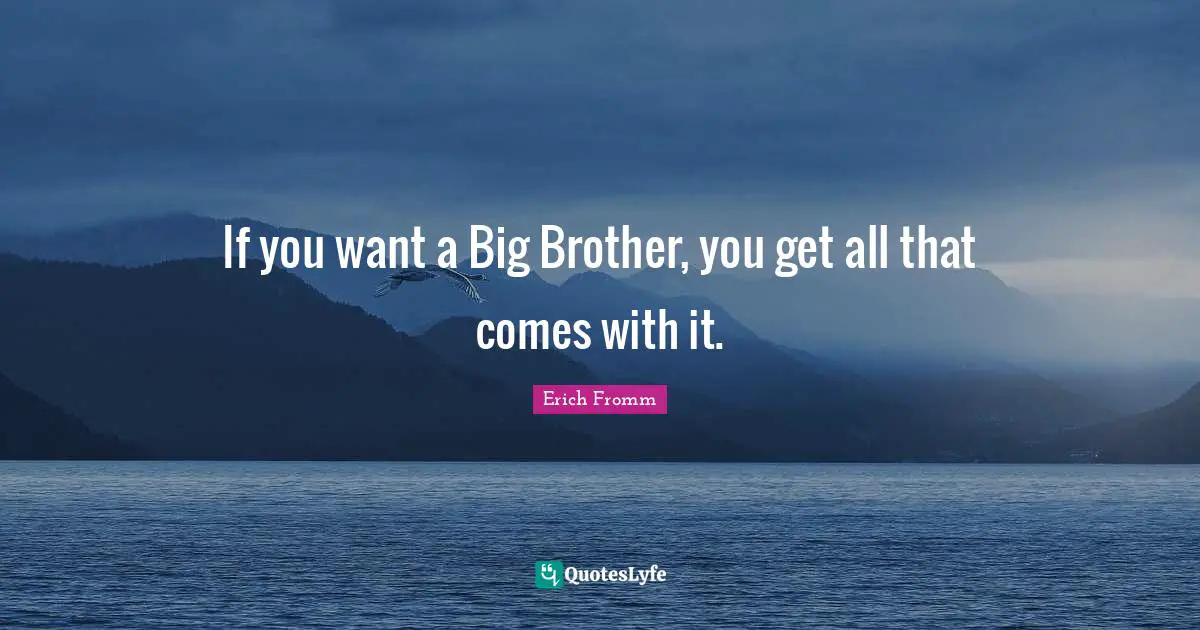 If you want a Big Brother, you get all that comes with it.