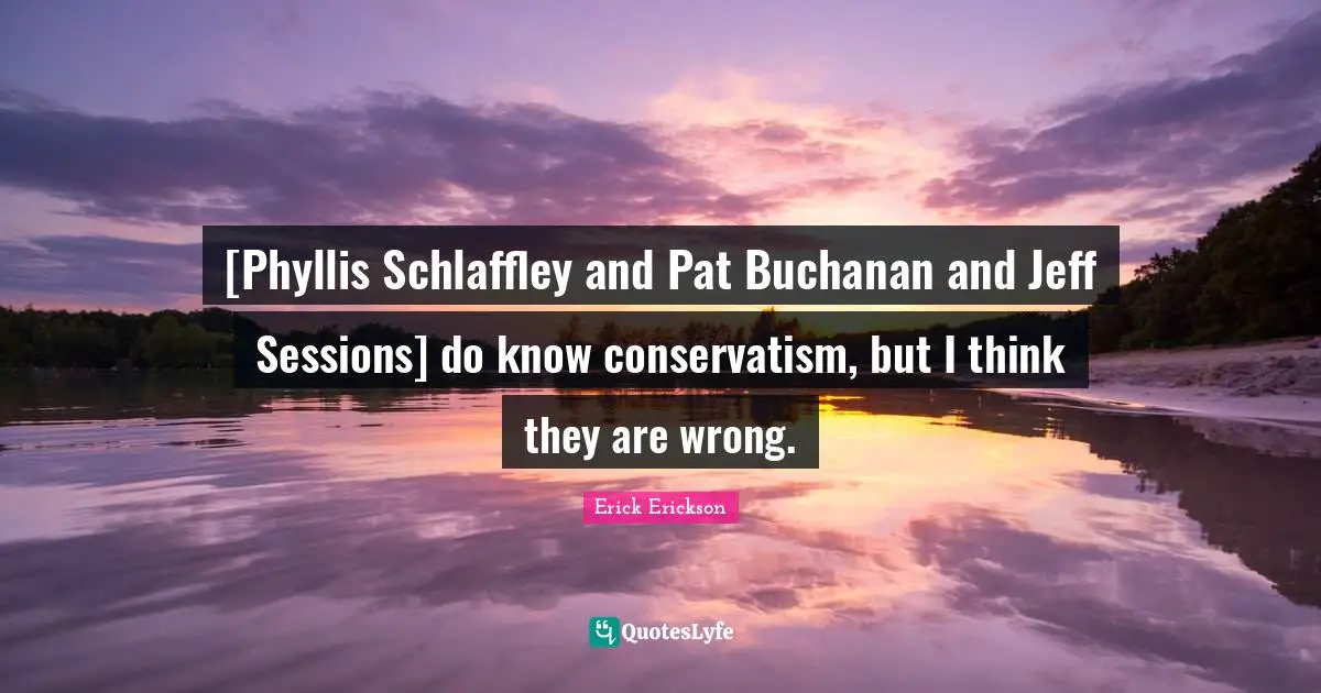 [Phyllis Schlaffley and Pat Buchanan and Jeff Sessions] do know conservatism, but I think they are wrong.