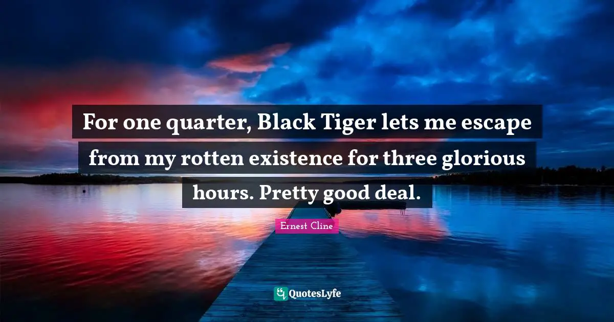 For one quarter, Black Tiger lets me escape from my rotten existence for three glorious hours. Pretty good deal.