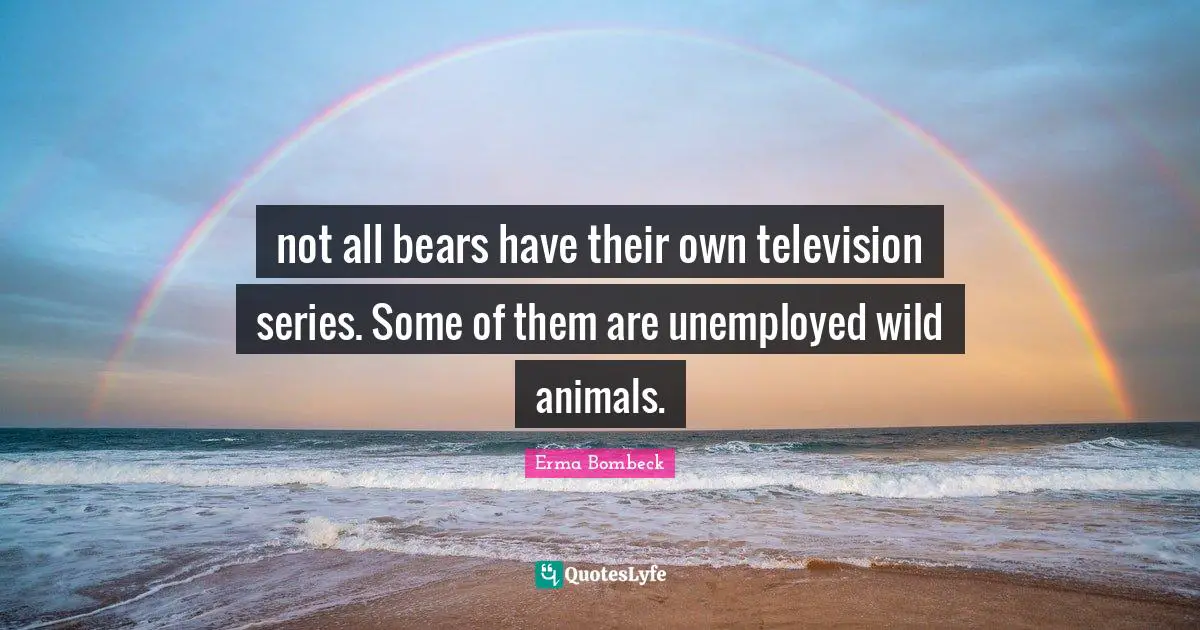 not all bears have their own television series. Some of them are unemployed wild animals.