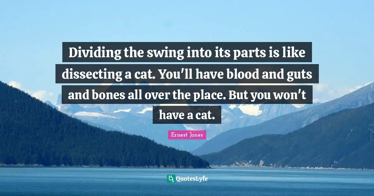 Dividing the swing into its parts is like dissecting a cat. You'll have blood and guts and bones all over the place. But you won't have a cat.