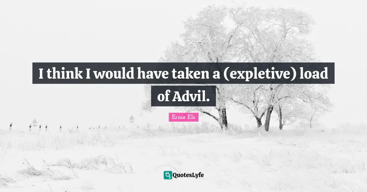 I think I would have taken a (expletive) load of Advil.