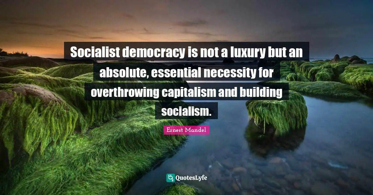 Socialist democracy is not a luxury but an absolute, essential necessity for overthrowing capitalism and building socialism.