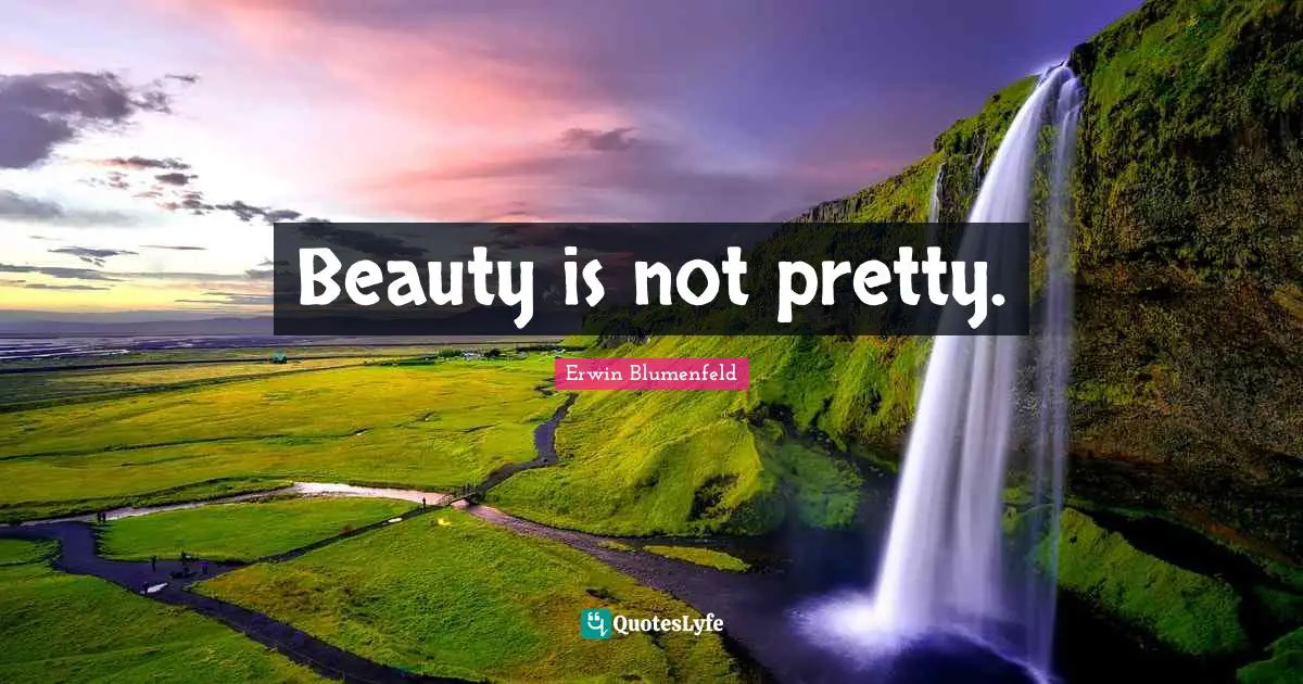 Not Pretty Quotes: "Beauty is not pretty."
