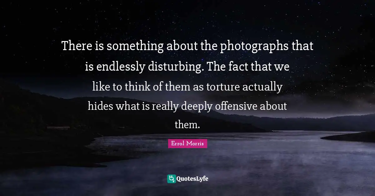 There is something about the photographs that is endlessly disturbing. The fact that we like to think of them as torture actually hides what is really deeply offensive about them.