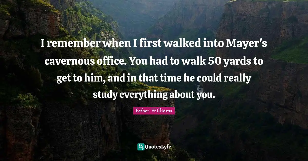 I remember when I first walked into Mayer's cavernous office. You had to walk 50 yards to get to him, and in that time he could really study everything about you.