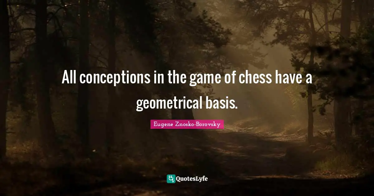 All conceptions in the game of chess have a geometrical basis.
