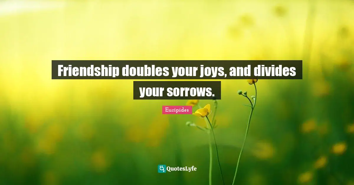 Friendship doubles your joys, and divides your sorrows.